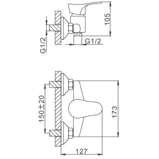 Смеситель для душа Frap F2014-B хром